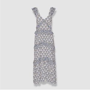 Misa Los Angeles Blue and White Floral Maxi Dress